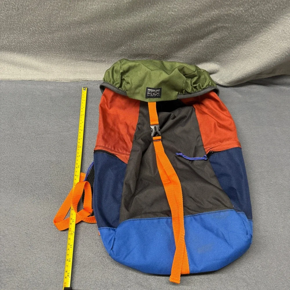 American Eagle Backpack One‎ Size Colorblock Hiking Rucksack Multicolor Gorpcore